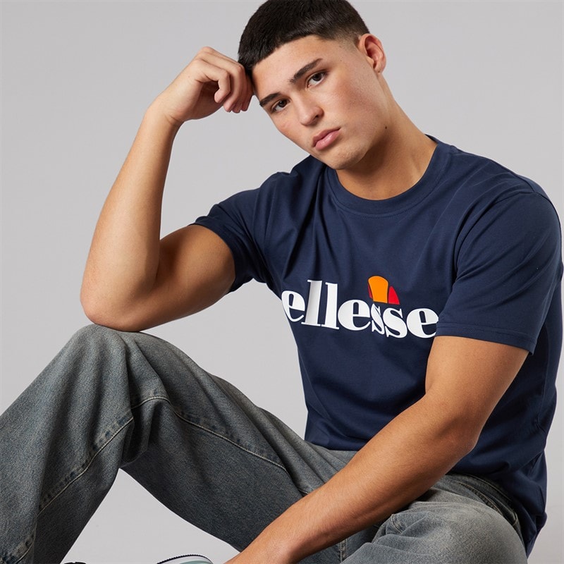 Ellesse Herre Prado 2 Stort Logo T Shirt Navy - Billede 1