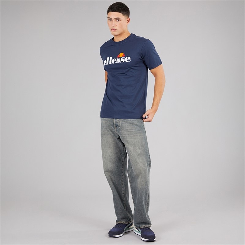 Ellesse Herre Prado 2 Stort Logo T Shirt Navy - Billede 3