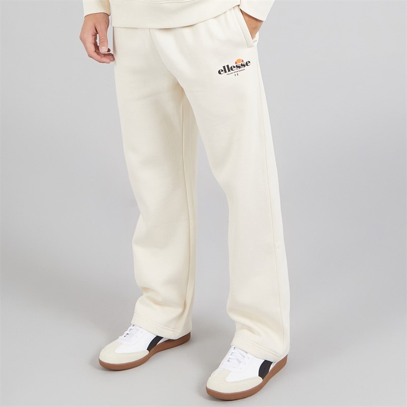 Ellesse Herre Rulle Afslappet Pasform Lige Ben Joggingbukser Off White - Billede 1