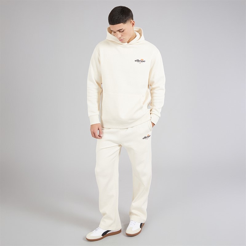 Ellesse Herre Rulle Afslappet Pasform Lige Ben Joggingbukser Off White - Billede 4