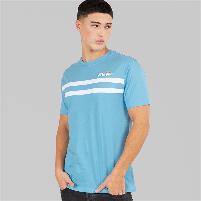 Ellesse Herre Squalius Retro Stribe T-shirt Blå - Billede 1