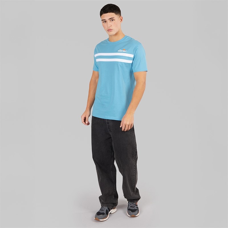Ellesse Herre Squalius Retro Stribe T-shirt Blå - Billede 4