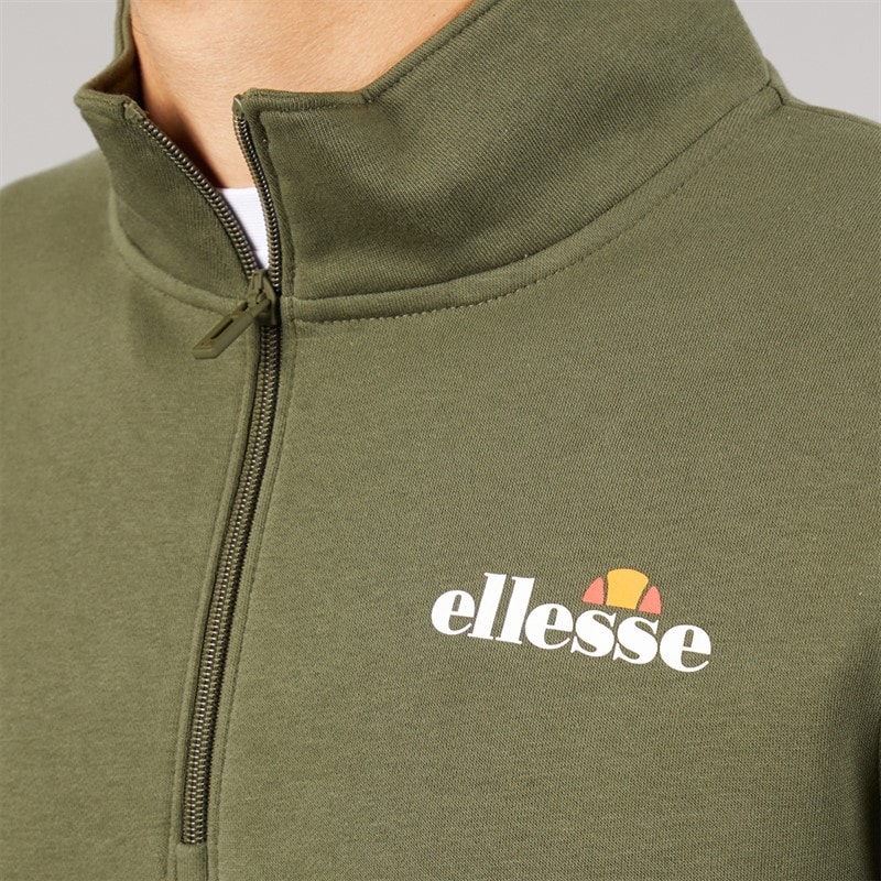 Ellesse Herre Benevento 1/4 Zip Sweatshirt Khaki - Billede 3
