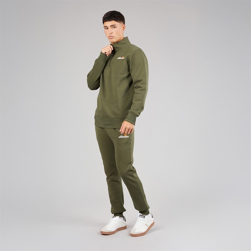 Ellesse Herre Benevento 1/4 Zip Sweatshirt Khaki - Billede 4