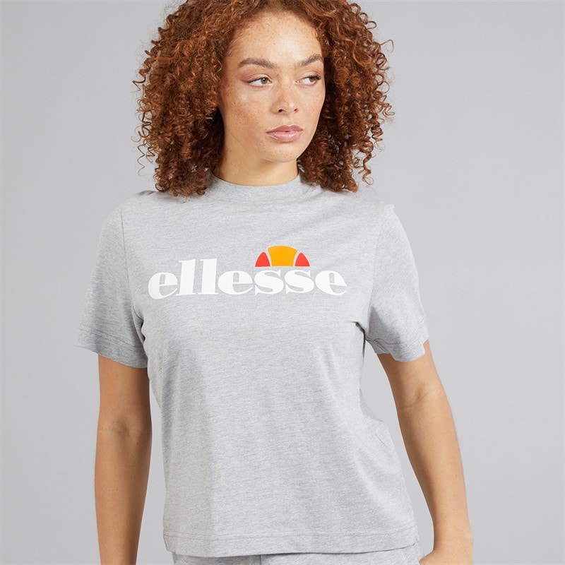 Ellesse Dame Stauf Logo T Shirt Light Grey Marl - Billede 1