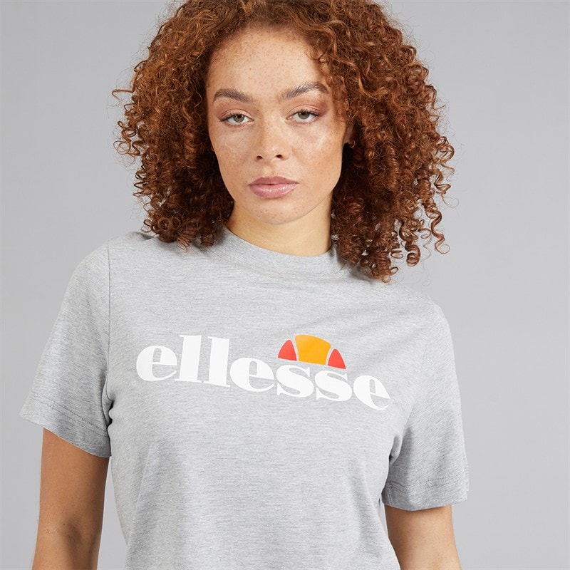 Ellesse Dame Stauf Logo T Shirt Light Grey Marl - Billede 3