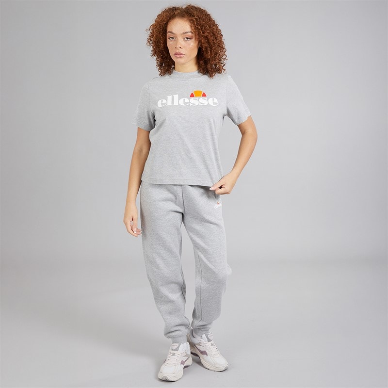 Ellesse Dame Stauf Logo T Shirt Light Grey Marl - Billede 4