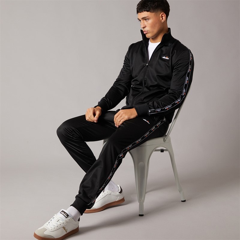 Ellesse Herre Barelo Tapet Polyester Træningsdragt Sort