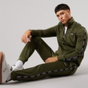 Ellesse Herre Barelo Tapet Polyester Træningsdragt Khaki