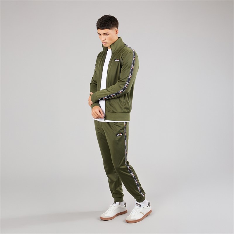 Ellesse Herre Barelo Tapet Polyester Træningsdragt Khaki - Billede 4