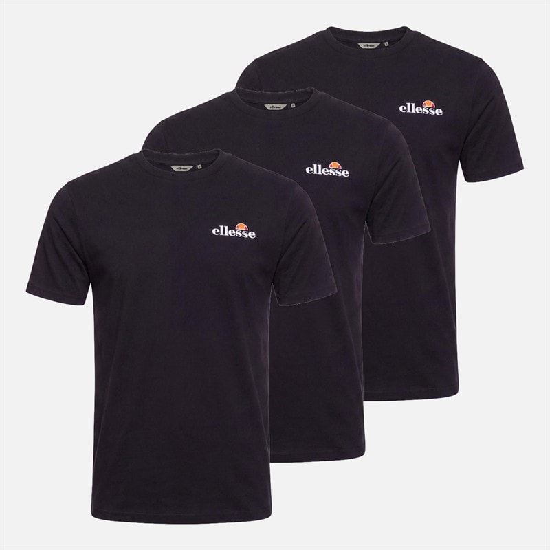 Ellesse Herrer Aveni Tre Pak T Shirts Sort - Billede 1