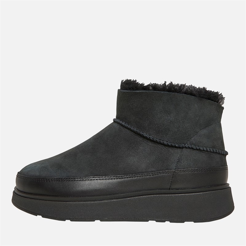 FitFlop Dame Gen-FF Ultra-Mini Dobbeltsidet Shearling Støvler Sort