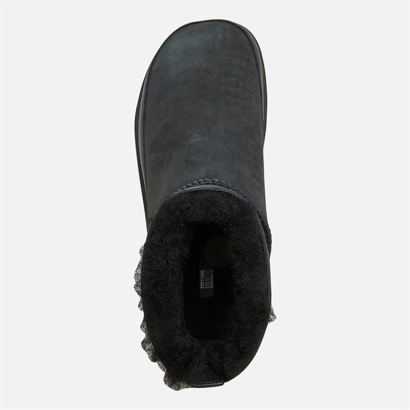 FitFlop Dame Gen-FF Ultra-Mini Dobbeltsidet Shearling Støvler Sort - Billede 4