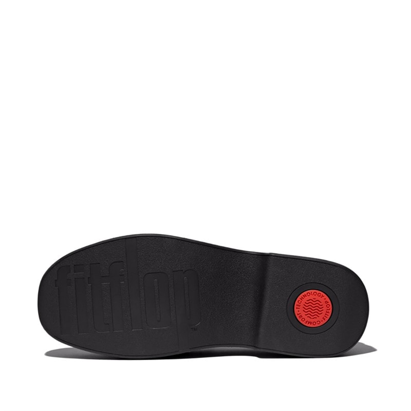 FitFlop Dame Luma Chunky Snaffle Læder Demi Wedge Loafers Sort - Billede 5