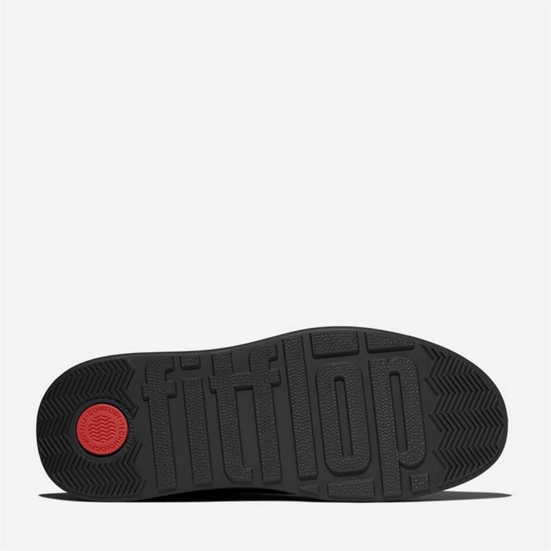 FitFlop Dame F-Mode Spændte Læder Flatform Ankelstøvler Sort - Billede 2