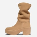 FitFlop Dame Platform Slouch Ruskind Hælede Støvler Desert Tan