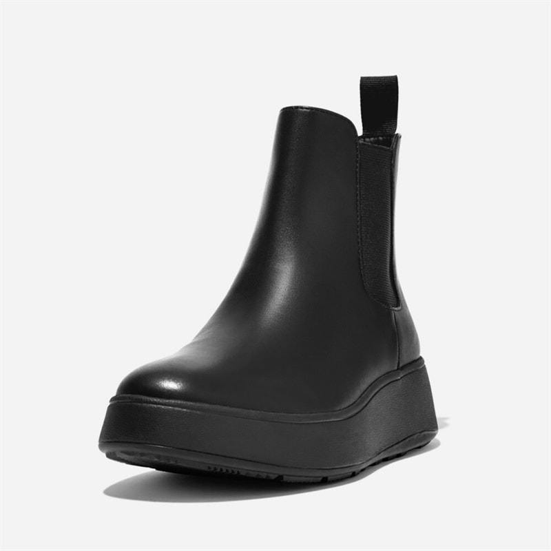 FitFlop Dame Læder Flatform Chelsea Støvler All Black - Billede 5