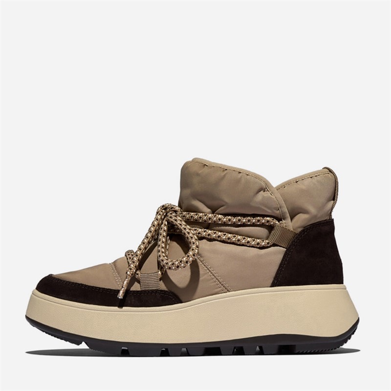 FitFlop Dame F-Mode Biofleece Mesh Flatform Støvletter Taupe - Billede 5