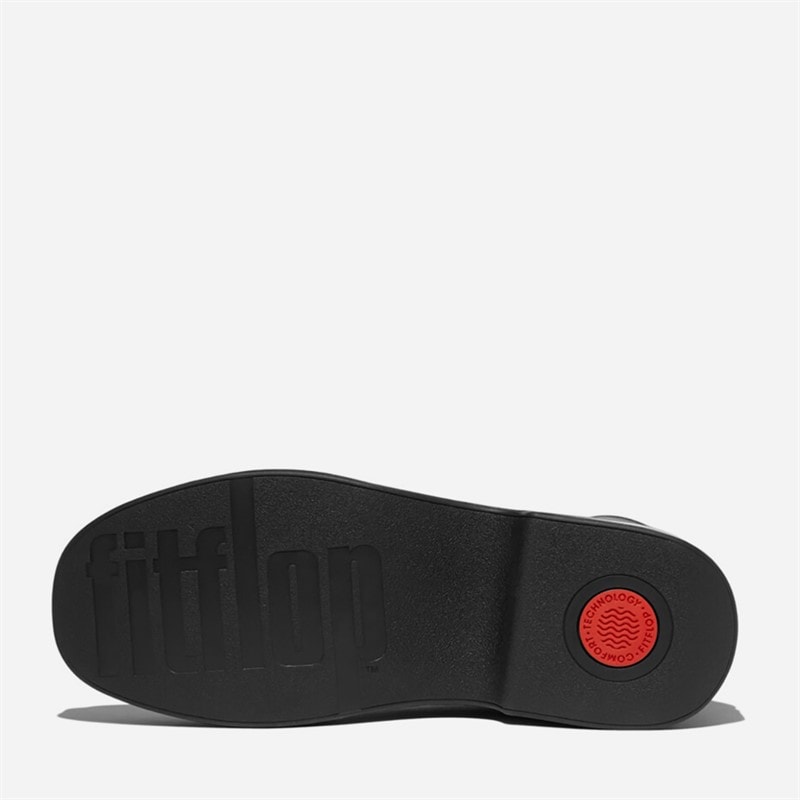 FitFlop Dame F-Luma Stretch Læder Demi Kile Midten af Læggen Støvler Sort - Billede 2