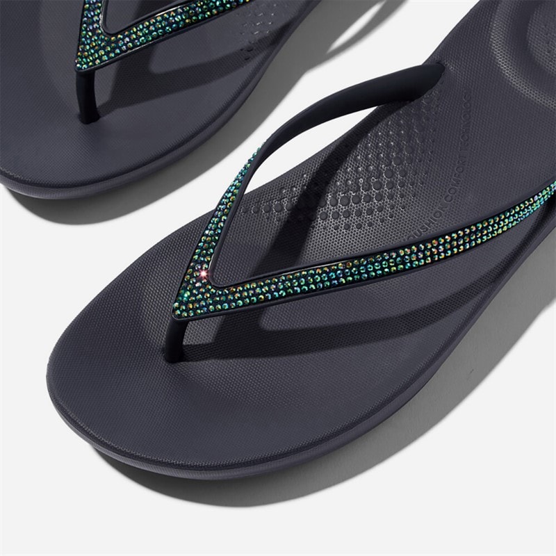 FitFlop Dame Iqushion Sparkle Flip Flops Midnight Navy - Billede 4
