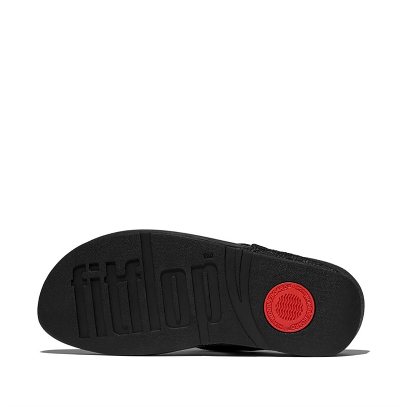 FitFlop Dame Lulu Krøllet Skinnende Tåstrop Sandaler Metallic Black - Billede 5