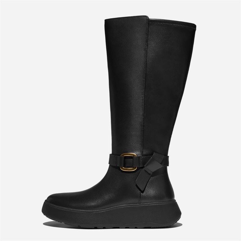 FitFlop Dame F-Mode Firkantet Ring Flatform Høje Støvler Sort - Billede 5