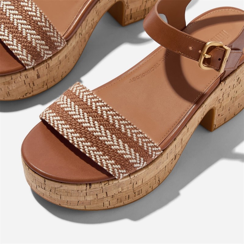 FitFlop Dame Enkelrem Platform Sandaler Deep Tan - Billede 4