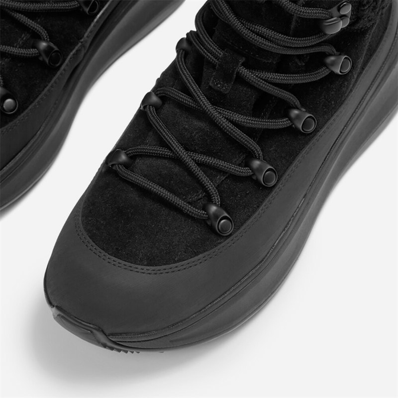 FitFlop Dame F-Mode Teddy krave Snøre støvletter All Black - Billede 3
