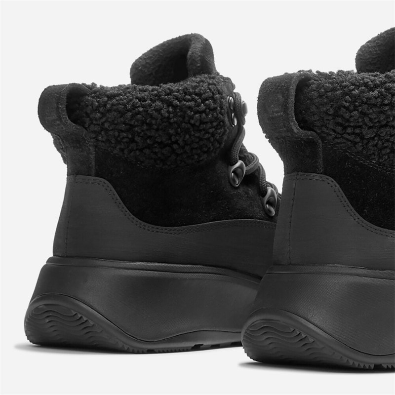 FitFlop Dame F-Mode Teddy krave Snøre støvletter All Black - Billede 4