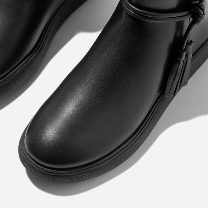 FitFlop Dame IQ Comff Korte støvler med frynser All Black - Billede 4