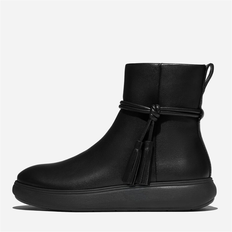 FitFlop Dame IQ Comff Korte støvler med frynser All Black - Billede 5
