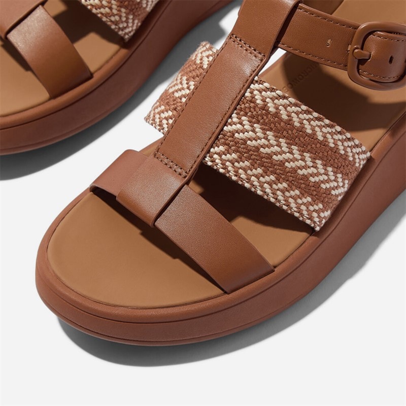 FitFlop Dame F-Mode fisker sandaler Deep Tan/Paris Beige - Billede 4