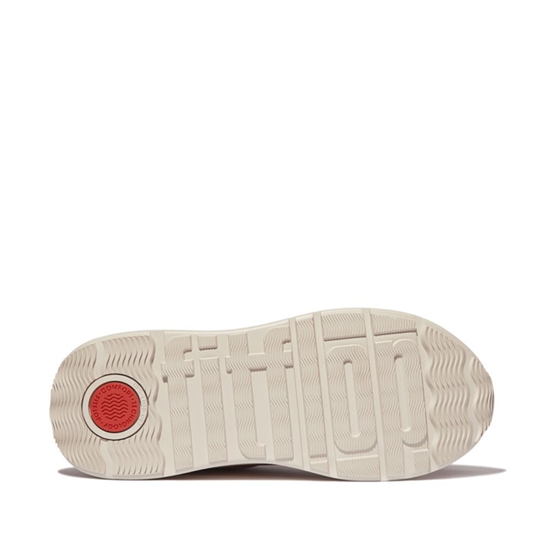 FitFlop Dame F-Mode Læder Ruskind Mix Flatform Sneakers Classic Beige - Billede 5