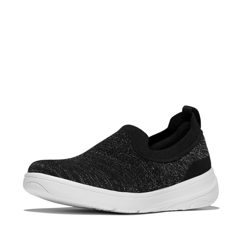 FitFlop Dame Super Q Strik Slip On Sneakers Sort/Silvereen - Billede 2