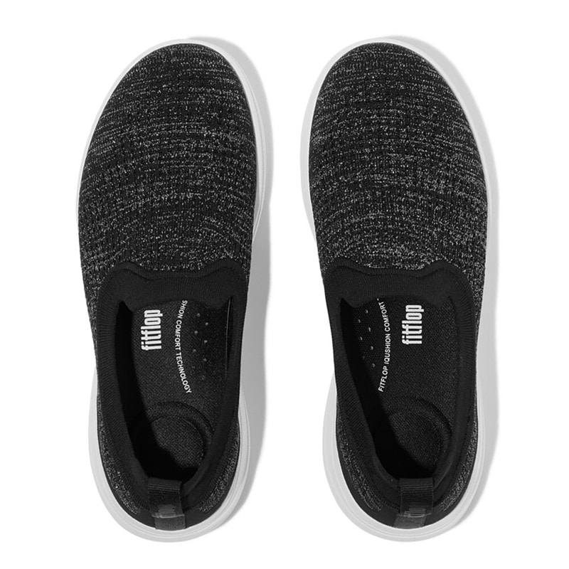FitFlop Dame Super Q Strik Slip On Sneakers Sort/Silvereen - Billede 3