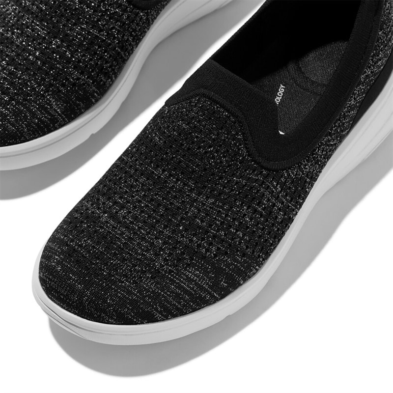 FitFlop Dame Super Q Strik Slip On Sneakers Sort/Silvereen - Billede 4