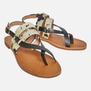 GEOX Dame Maddalusia Flade Sandaler Sort / Hvid