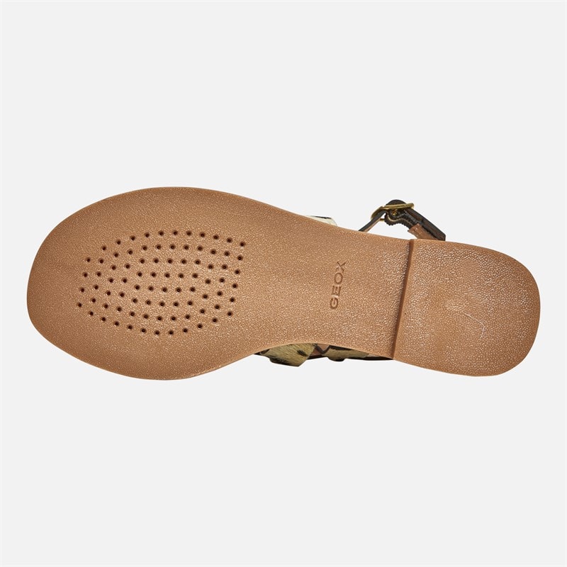 GEOX Dame Maddalusia Flade Sandaler Sort / Hvid - Billede 3