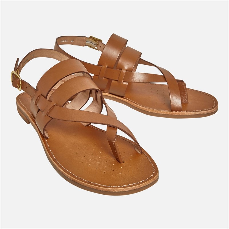 GEOX Dame Maddalusia Flade Sandaler Camel - Billede 1