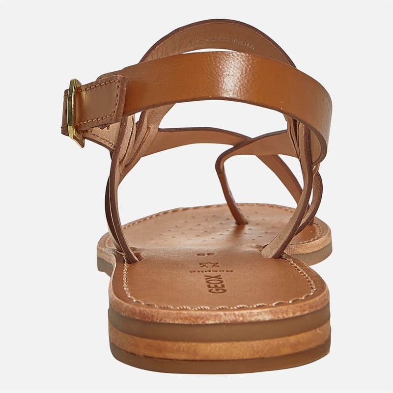 GEOX Dame Maddalusia Flade Sandaler Camel - Billede 4