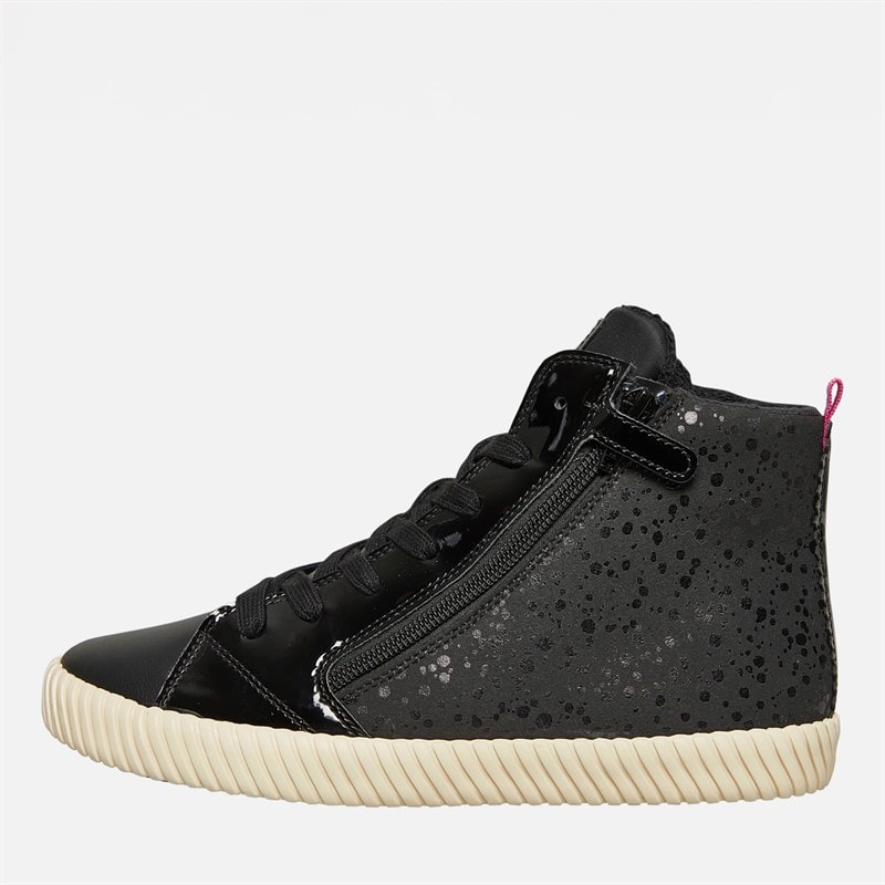 GEOX Junior Piger Mirroless Lynlås Hi Top Træningssko Sort - Billede 1