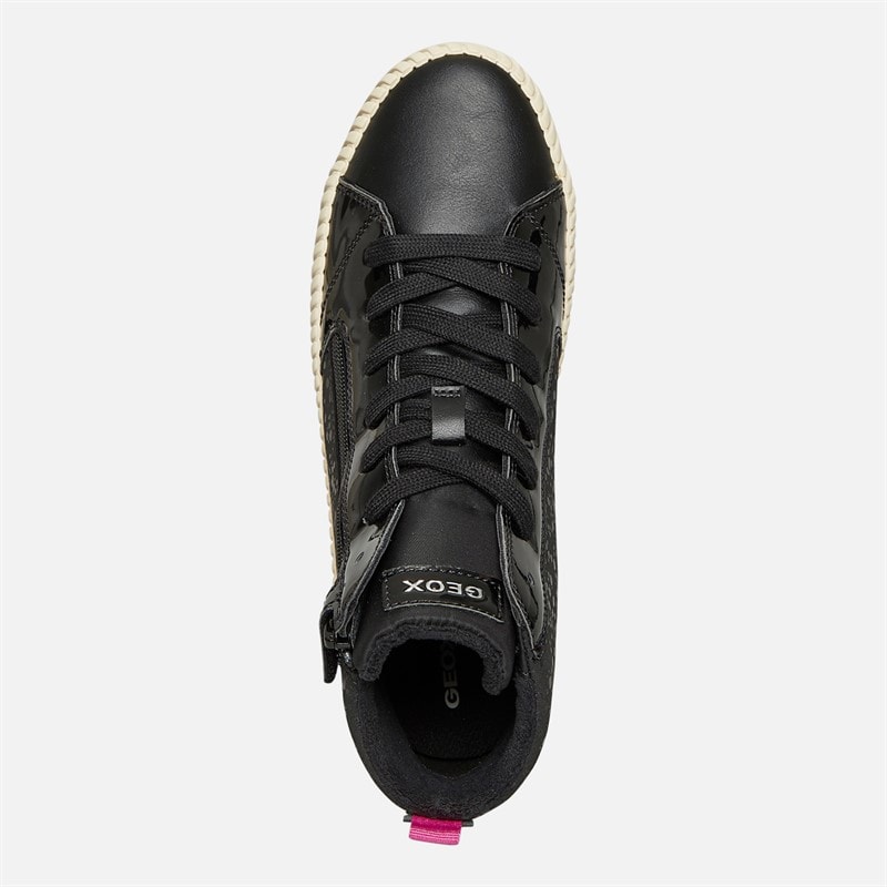 GEOX Junior Piger Mirroless Lynlås Hi Top Træningssko Sort - Billede 4