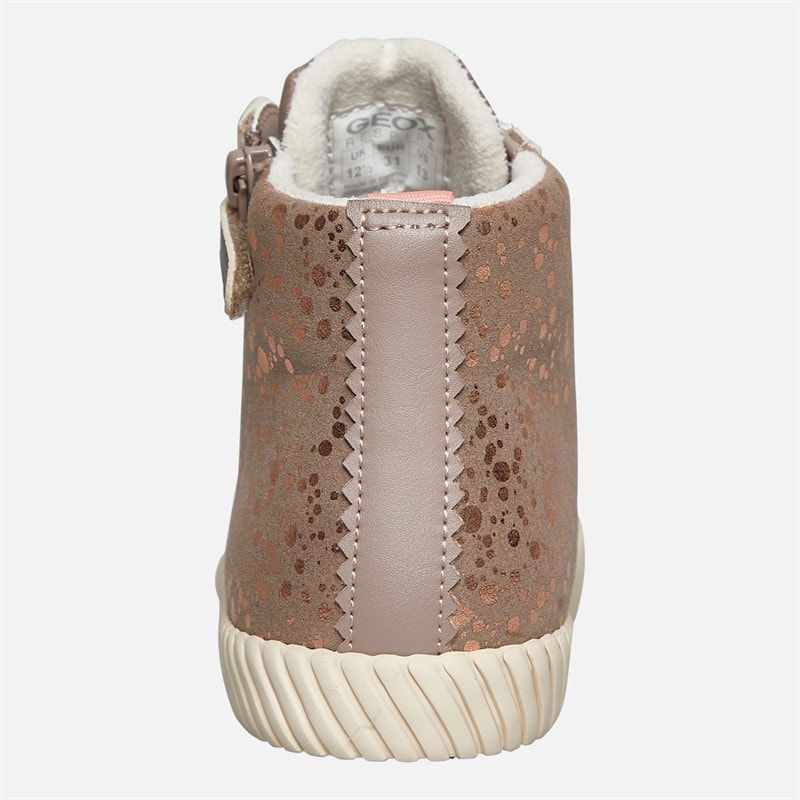 GEOX Piger Mirroless Lyn Hi Top Træningssko Dark Beige - Billede 3