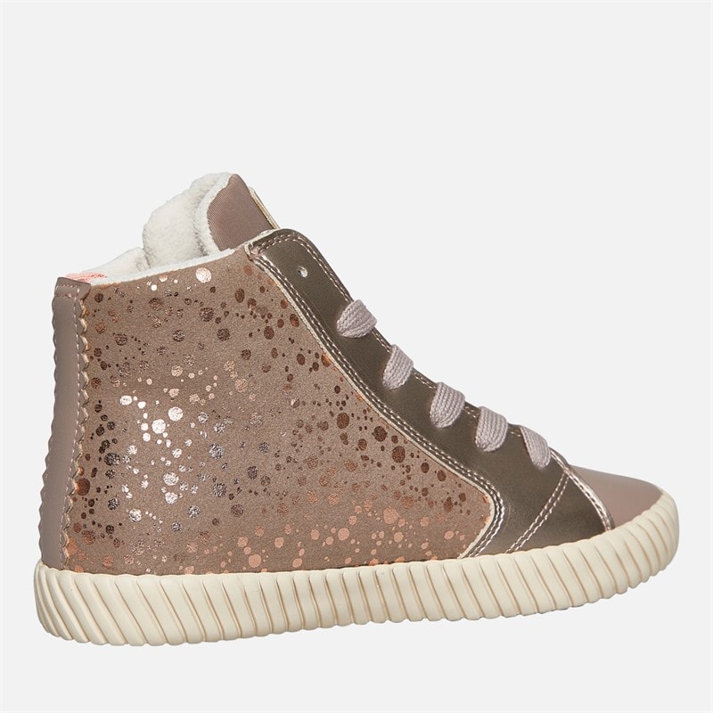 GEOX Piger Mirroless Lyn Hi Top Træningssko Dark Beige - Billede 5