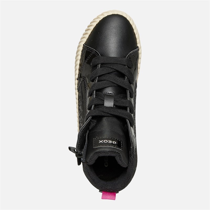 GEOX Piger Mirroless Lynlås Hi Top Træningssko Sort - Billede 4
