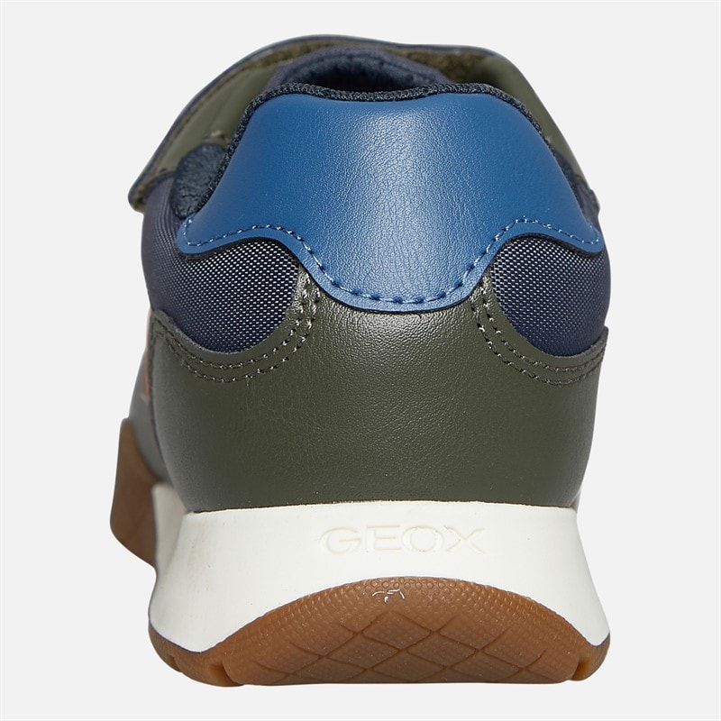 GEOX Drenge Rann Trænere Military/Orange - Billede 3
