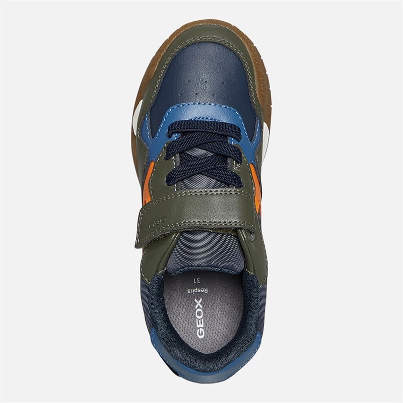 GEOX Drenge Rann Trænere Military/Orange - Billede 4
