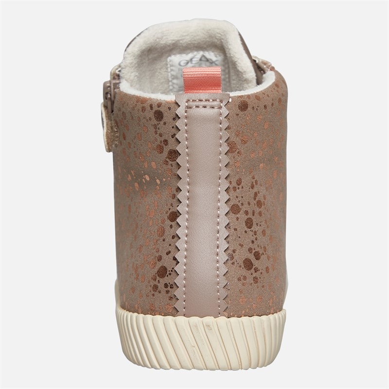 GEOX Junior Piger Mirroless Lyn Høj Top Træningssko Dark Beige - Billede 3