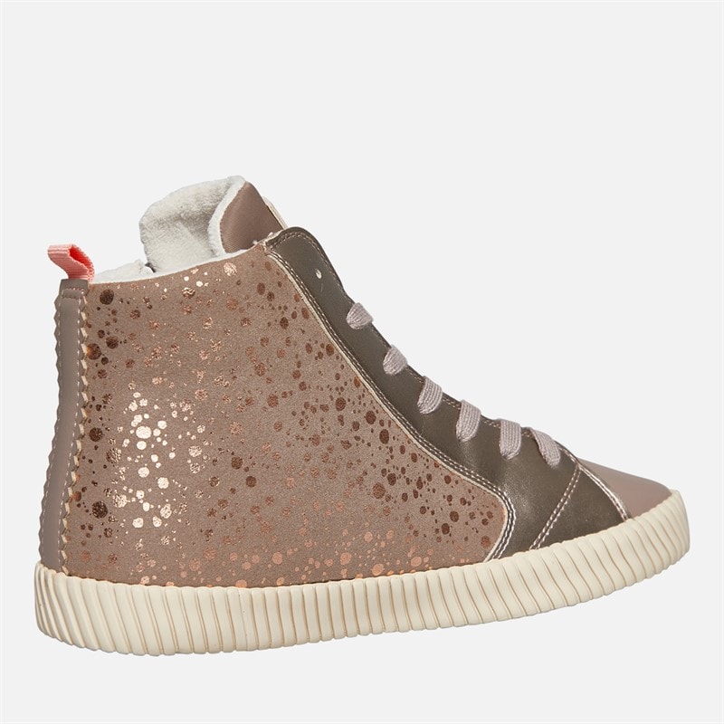 GEOX Junior Piger Mirroless Lyn Høj Top Træningssko Dark Beige - Billede 5