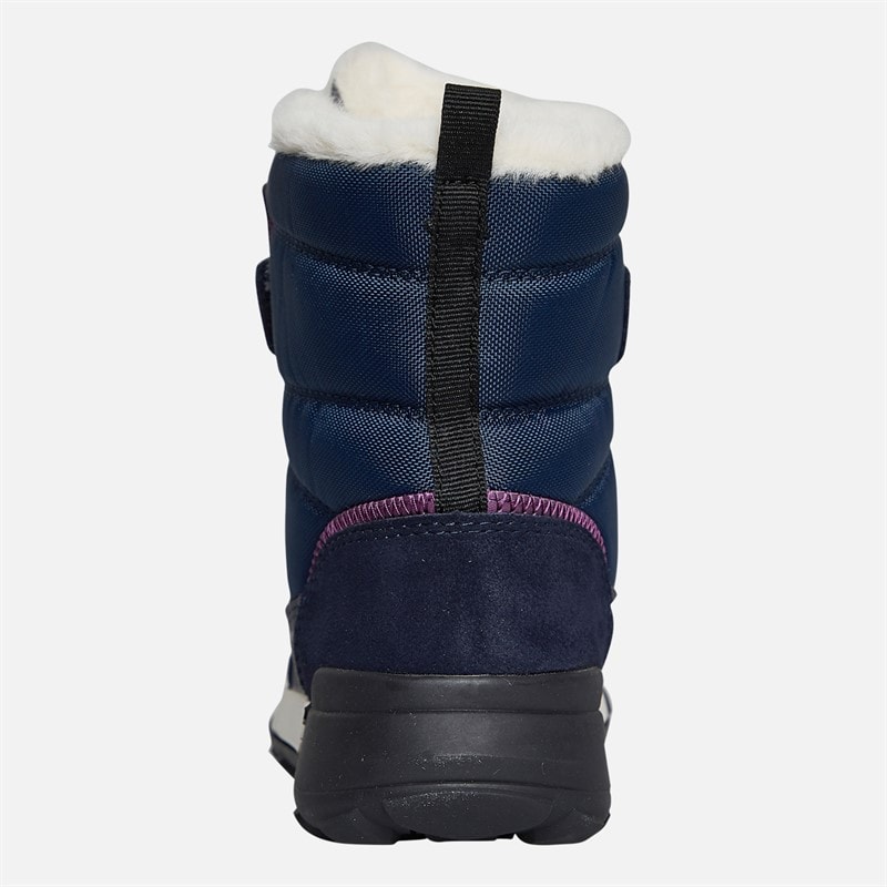 GEOX Piger Trekkyup Dobbelt Rem Pelsforet Støvler Navy/Lilla - Billede 3